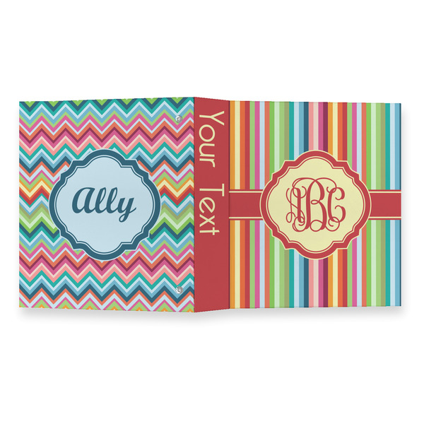 Retro Vertical Stripes 3 Ring Binders - Full Wrap - 1" - OPEN OUTSIDE