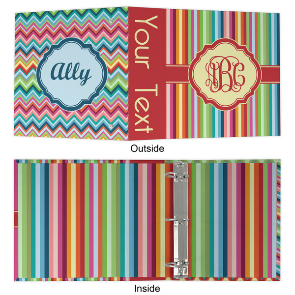 Retro Vertical Stripes 3 Ring Binders - Full Wrap - 2" - APPROVAL