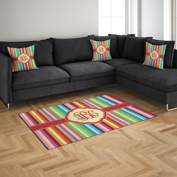 Retro Vertical Stripes 4'x6' Indoor Area Rugs - IN CONTEXT