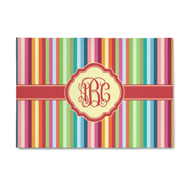 Custom Retro Vertical Stripes 4' x 6' Indoor Area Rug (Personalized)