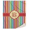 Retro Vertical Stripes Sherpa Throw Blanket (Personalized)