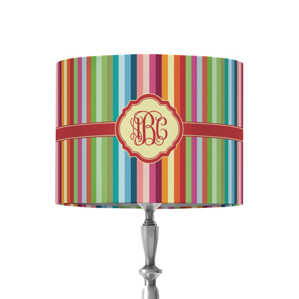 Custom Retro Vertical Stripes 8" Drum Lamp Shade - Fabric (Personalized)