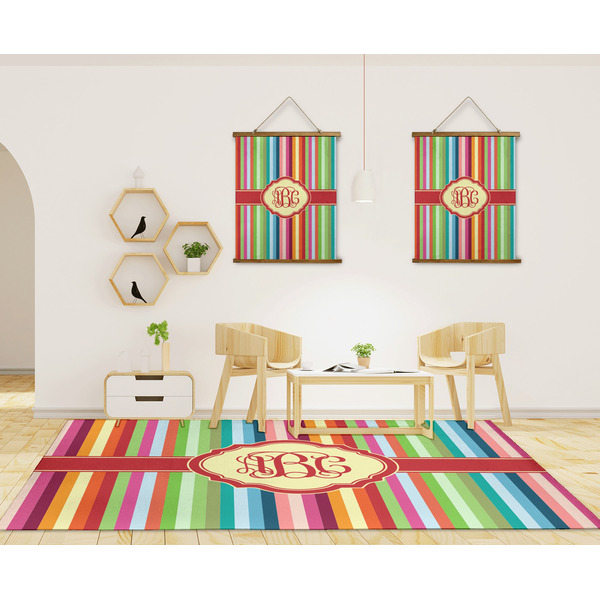 Retro Vertical Stripes 8'x10' Indoor Area Rugs - IN CONTEXT
