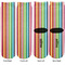 Retro Vertical Stripes Adult Crew Socks - Double Pair - Front and Back - Apvl