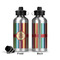 Retro Vertical Stripes Aluminum Water Bottle - Front and Back