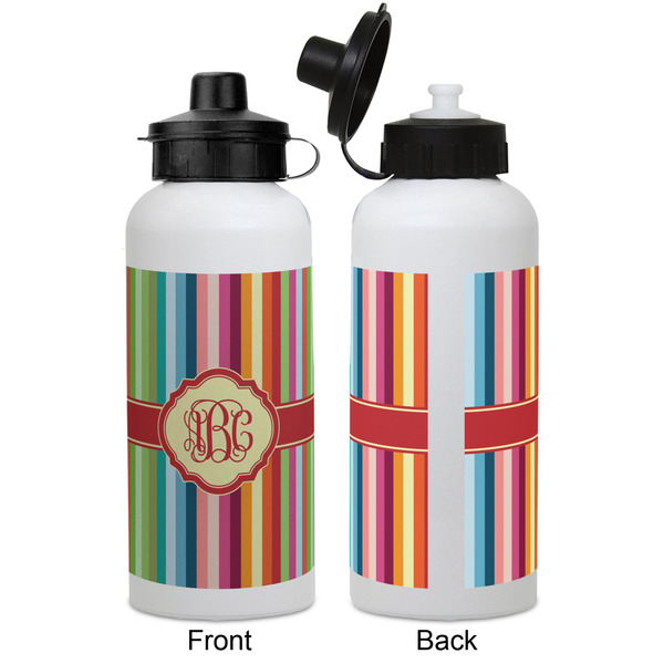 Retro Vertical Stripes Aluminum Water Bottle - White APPROVAL
