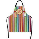 Retro Vertical Stripes Apron With Pockets w/ Monogram