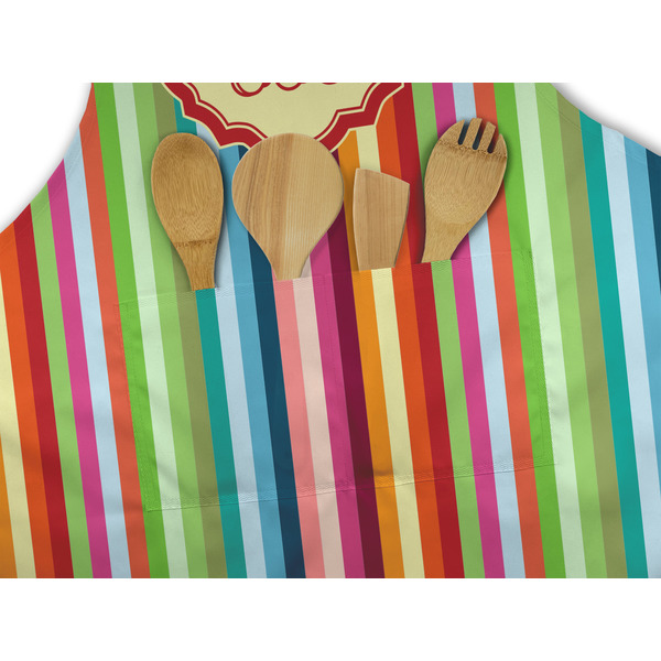 Retro Vertical Stripes Apron - Pocket Detail with Props