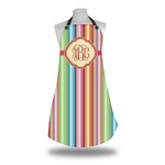 Retro Vertical Stripes Apron w/ Monogram