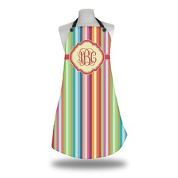 Retro Vertical Stripes Apron w/ Monogram