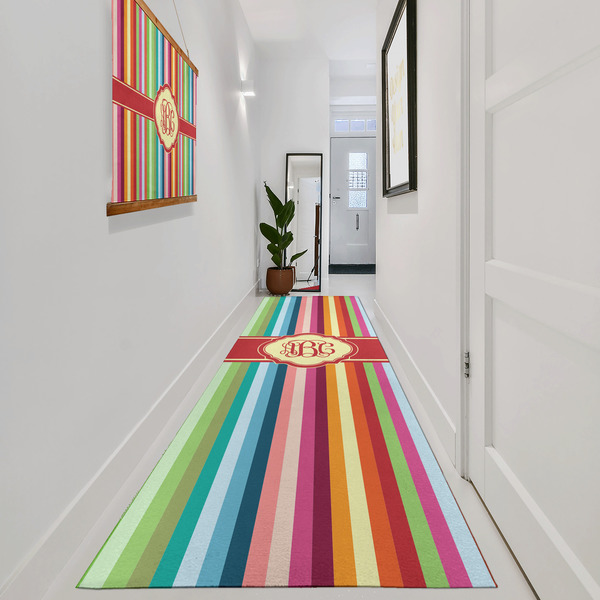 Retro Vertical Stripes Area Rug Sizes - In Context (vertical)