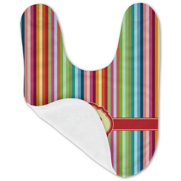 Retro Vertical Stripes Baby Bib - AFT folded