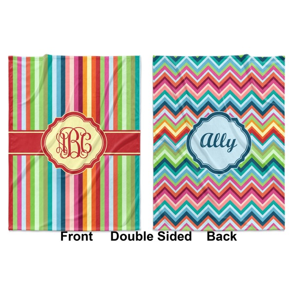 Retro Vertical Stripes Baby Blanket (Double Sided - Printed Front and Back)