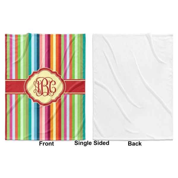 Retro Vertical Stripes Baby Blanket (Single Side - Printed Front, White Back)