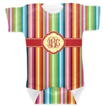 Retro Vertical Stripes Baby Bodysuit (Personalized)