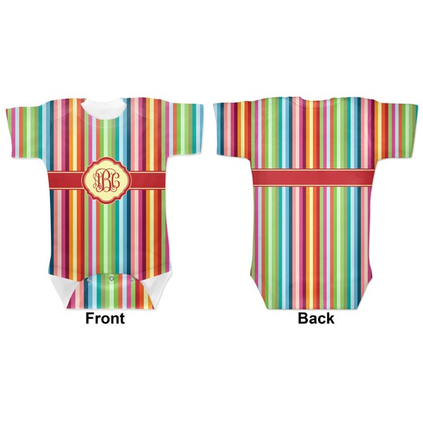 Retro Vertical Stripes Baby Bodysuit Approval