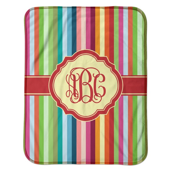 Retro Vertical Stripes Baby Sherpa Blanket - Flat