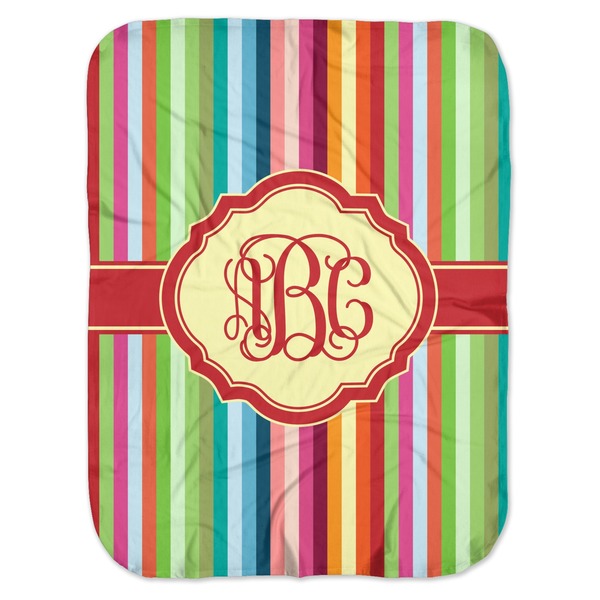 Custom Retro Vertical Stripes Baby Swaddling Blanket (Personalized)