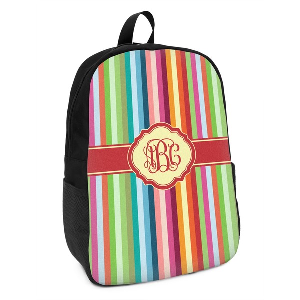Custom Retro Vertical Stripes Kids Backpack (Personalized)