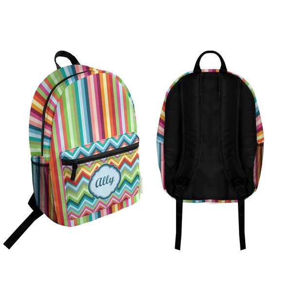 Retro Vertical Stripes Backpack front and back - Apvl