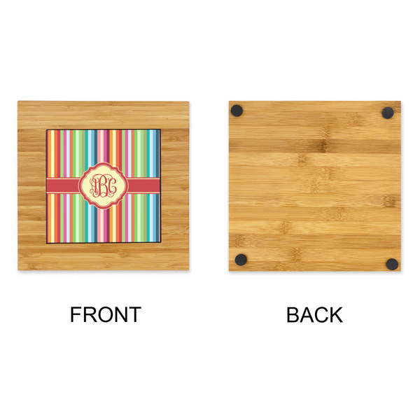 Retro Vertical Stripes Bamboo Trivet with 6" Tile - APPROVAL