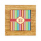 Retro Vertical Stripes Bamboo Trivet with 6" Tile - FRONT