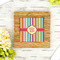 Retro Vertical Stripes Bamboo Trivet with 6" Tile - LIFESTYLE