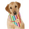 Retro Vertical Stripes Dog Bandana Scarf w/ Monogram