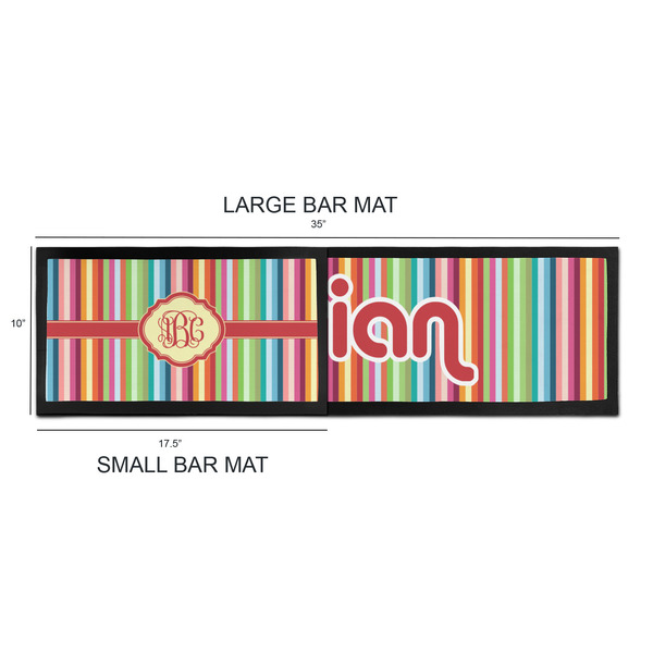 Retro Vertical Stripes Bar Mats - Sizing Chart
