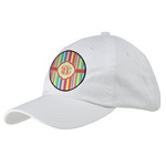 Retro Vertical Stripes Baseball Cap - White (Personalized)