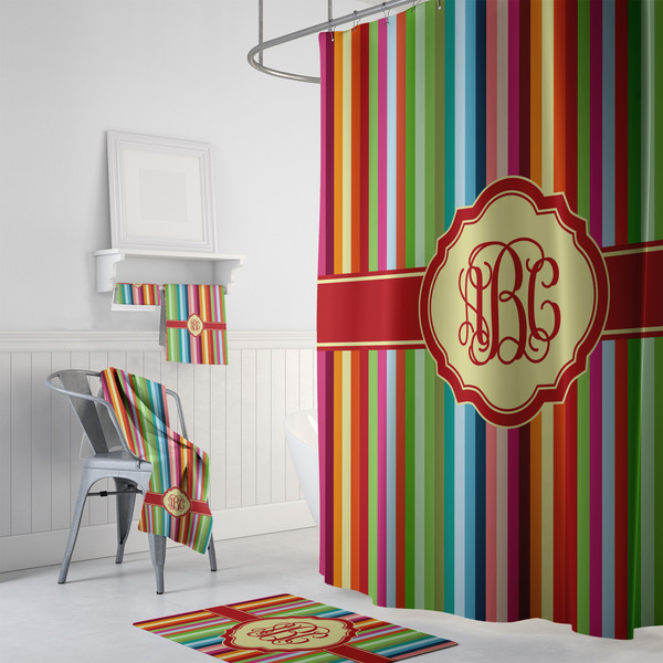 Retro Vertical Stripes Bath Towel Sets - 3-piece - In Context