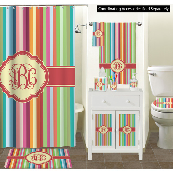 Retro Vertical Stripes Bathroom Scene