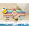 Retro Vertical Stripes Beach Towel Lifestyle