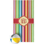 Retro Vertical Stripes Beach Towel (Personalized)