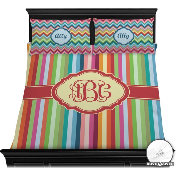 Retro Vertical Stripes Bedding Set (Queen) - Duvet