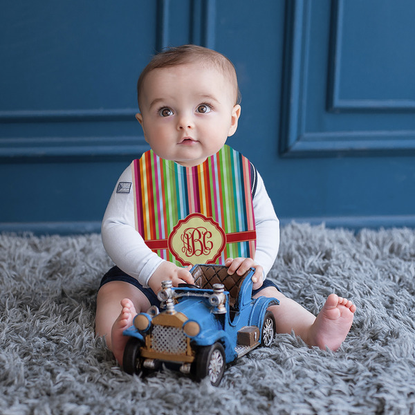 Retro Vertical Stripes Bib Lifestyle Boy