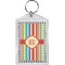 Retro Vertical Stripes Bling Keychain (Personalized)