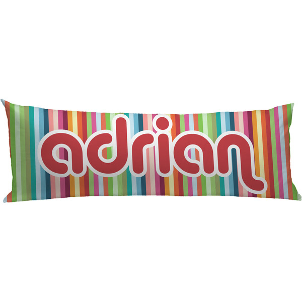 Custom Retro Vertical Stripes Body Pillow Case (Personalized)