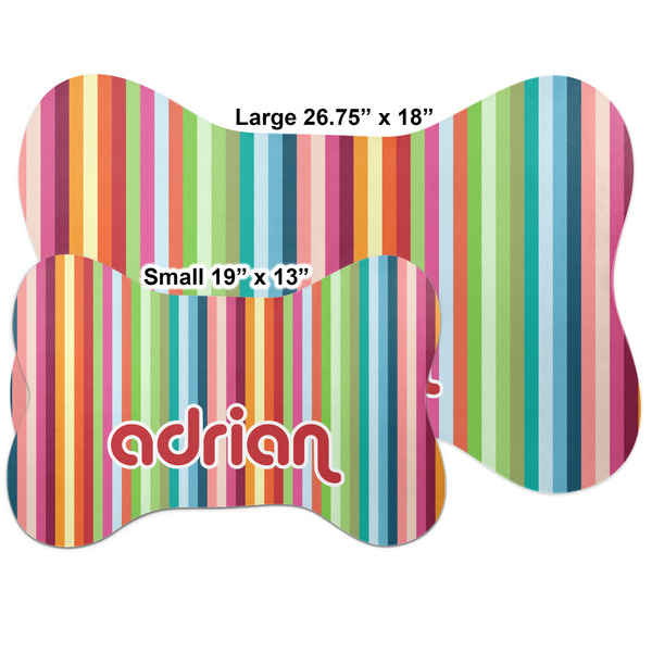 Retro Vertical Stripes Bone Shaped Mat Comparison