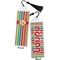 Retro Vertical Stripes Bookmark with tassel - Front and Back