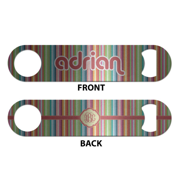 Retro Vertical Stripes Bottle Opener - Front & Back