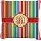 Retro Vertical Stripes Faux-Linen Throw Pillow 16" (Personalized)