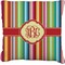 Retro Vertical Stripes Faux-Linen Throw Pillow 18" (Personalized)