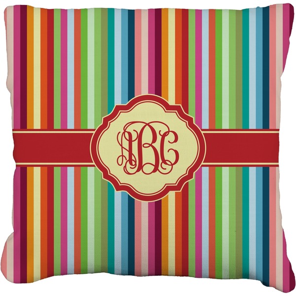 Custom Retro Vertical Stripes Faux-Linen Throw Pillow 26" (Personalized)