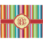 Retro Vertical Stripes Woven Fabric Placemat - Twill w/ Monogram