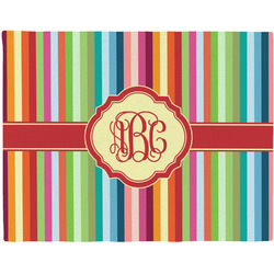 Retro Vertical Stripes Woven Fabric Placemat - Twill w/ Monogram