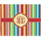 Retro Vertical Stripes Woven Fabric Placemat - Twill w/ Monogram