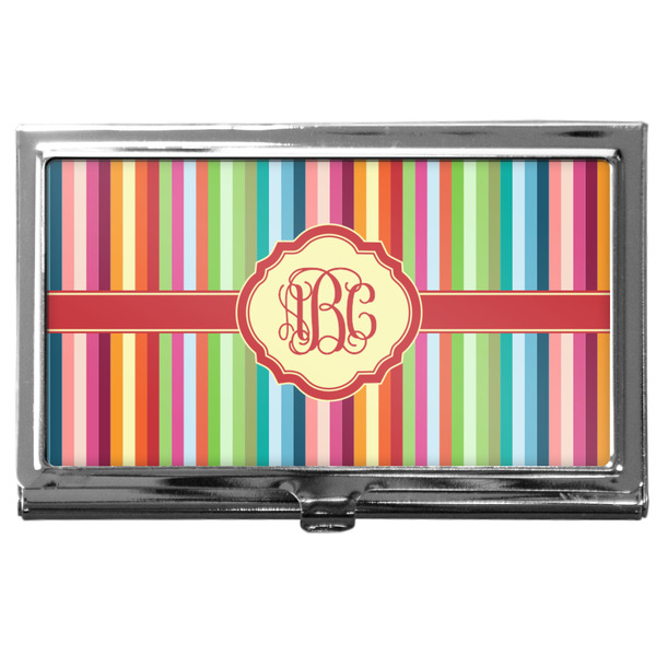 Custom Retro Vertical Stripes Business Card Case