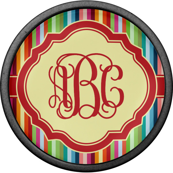 Retro Vertical Stripes Cabinet Knob - Black - Front