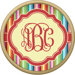 Retro Vertical Stripes Cabinet Knob - Gold (Personalized)